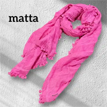 matta 폼폼 포함 스톨 핑크