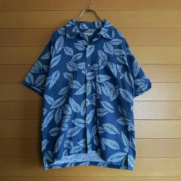 EQUATORIAL ISLAND 알로하 셔츠 나뭇잎 패턴