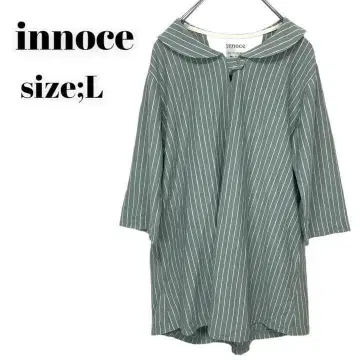 innoce 셔츠 상의 스트라이프 L 세련된 귀여운 고급