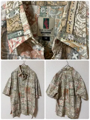 TORI RICHARD 알로하 셔츠 올 패턴 반팔 M 하와이 브랜드