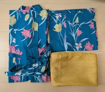 오비 세트 유카타 프리 사이즈 꽃무늬