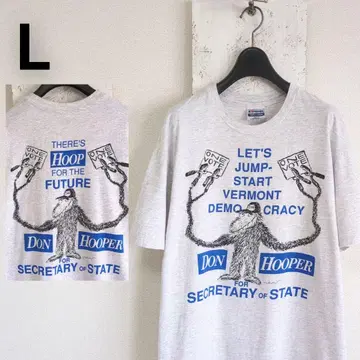 90s USA제 Hanes 정치계 T셔츠 싱글 스티치 양면 프린트