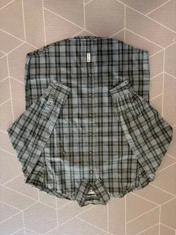 90s 00s 에디바우어 체크 무늬 셔츠 그린 S
