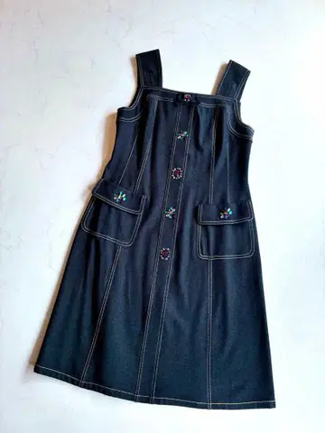 새상품급 Super Beauty 비쥬 데님풍 오버롤 스커트 40