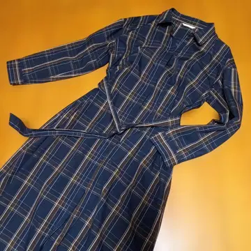 BEAMS HEART 빔즈 체크 셔츠 원피스 리본 포함