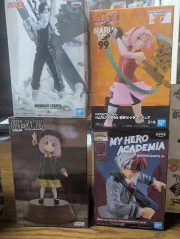 피규어 세트: 나루토, 스파이 패밀리, 히어로 아카데미아