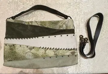 올리브 그린 숄더백 사선 크로스백 토트백 이탈리아제 천연 가죽