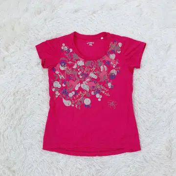 asics 여성용 반팔 T셔츠 U넥 트레이닝 요가 핑크 S