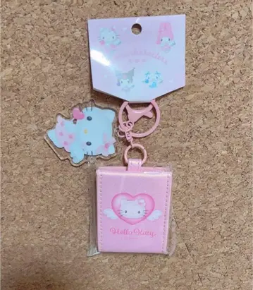 택 포함 미사용 새상품 산리오 엔젤 시리즈 키티 거울 아크링 키링