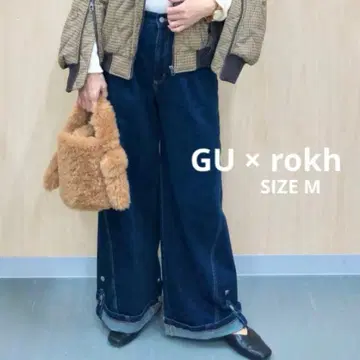 GU rokh 콜라보 와이드 청바지 M 밑단 조정 2WAY 트렌드