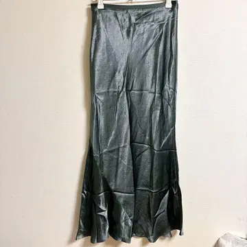 anuans 아세테이트 새틴 내로우 스커트 아뉴앙스 롱 스커트 M