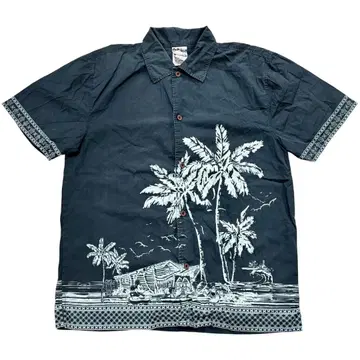 TIKI KINGDOM 디즈니 알로하 셔츠 미키 네이비 반팔 S