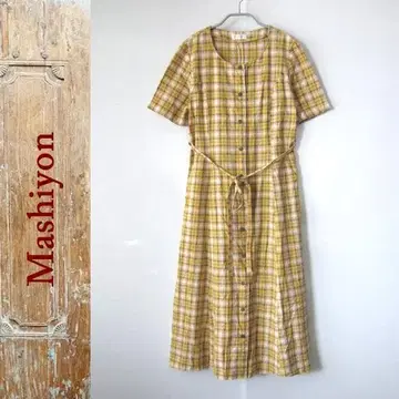 새상품급 Mashiyon/마시용 체크 롱 셔츠 원피스