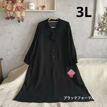 새상품*빅 사이즈 3L*블랙 포멀 원피스 프릴*관혼상제*상복