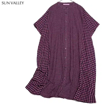 [ 새상품급 ] 선밸리 린넨 깅엄 체크 원피스 루즈핏 겉옷 고급