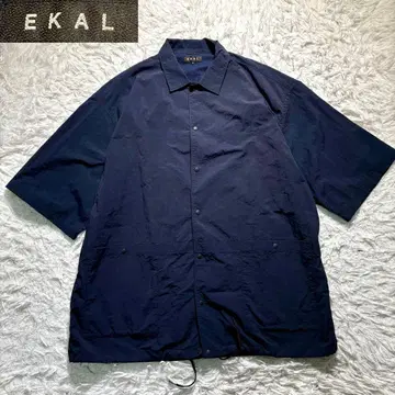 [ 컨디션 최상 ] EKAL 에카 반팔 셔츠 네이비 L 나일론 아웃도어