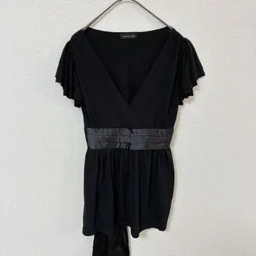 코트데 V넥 튜닉 블라우스 원피스 여성용 M 허리 리본