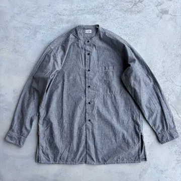 컨디션 최상 J.S.Homestead 밴드 카라 셔츠 블랙 샴브레이