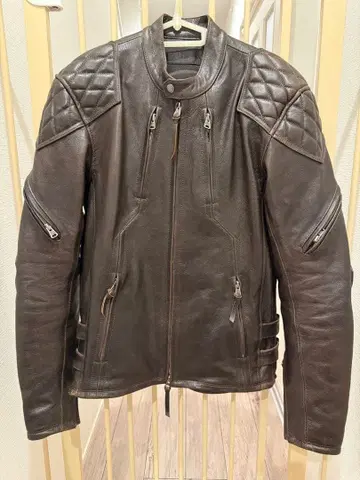 KADOYA 카도야 다크 브라운 가죽 라이더 자켓 L 사이즈