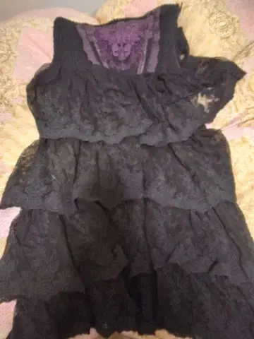 Ozz Angelo 블랙 레이스 무릎 아래 스커트