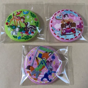 디즈니 자수 캔뱃지 2 주토피아 슈가러쉬 밤비