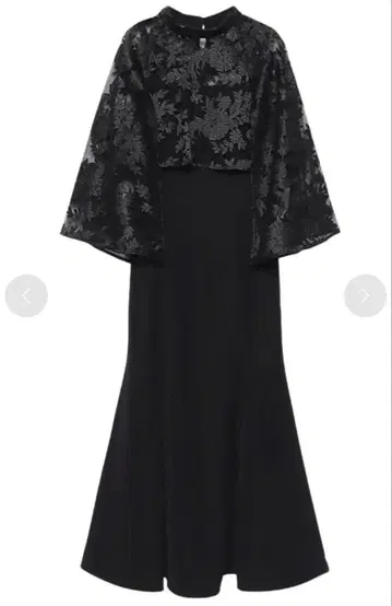 anuans 자수 레이스 케이프 세트 드레스