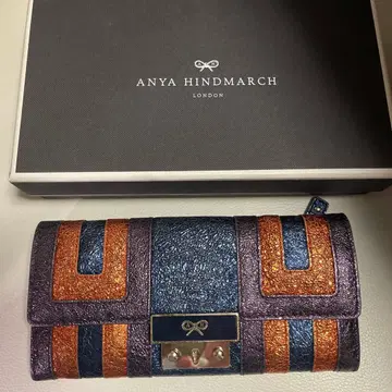 주말 가격 인하 ANYA HINDMARCH 스트라이프 반짝이 장지갑