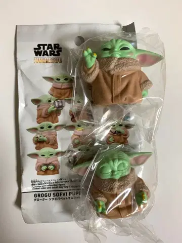 스타 워즈 만달로리안 그로구 소프트 비닐 퍼펫 마스코트 2개 세트