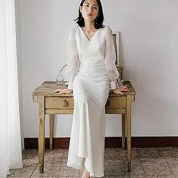 웨딩 드레스 V넥