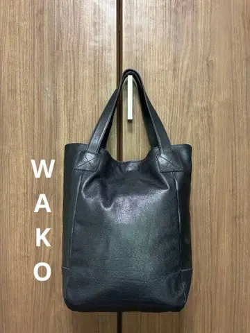 컨디션 최상 WAKO 긴자 와코 토트백 올 가죽 천연 가죽 블랙