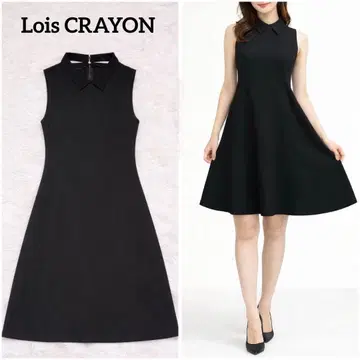 Lois CRAYON 로이스크레용 옷깃 플레어 슬리브리스 원피스