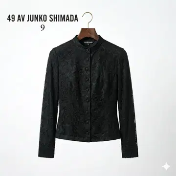 49AV JUNKO SHIMADA 장미 레이스 이중 마감 블라우스