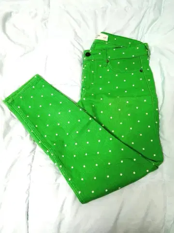 Abercrombie & Fitch 그린 도트 스키니 데님 27