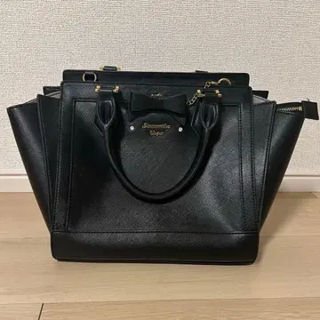 사만사 베가 리본 패스케이스 포함 백 블랙