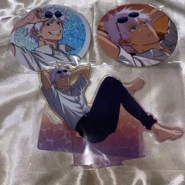 주술회전 세가 럭키 쿠지 회옥 고죠 사토루 아크릴 스탠드 캔뱃지