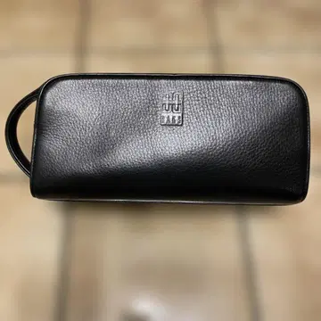 D A k S 닥스, 클러치백 가죽 블랙 더블 지퍼 새상품급.