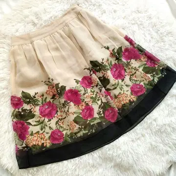 [ M'S GRACY ] 엠즈 그레이시 플레어 스커트 플라워 프린트 40