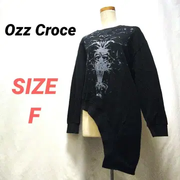 Ozz Croce 오즈 크로체 비대칭 맨투맨 블랙 여성용