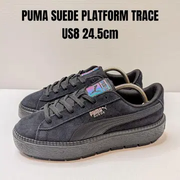 새상품급 PUMA 푸마 스웨이드 플랫폼 트레이스 24.5 통굽