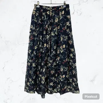 J952 니코앤드 면100% 꽃무늬 롱 스커트 F 네이비 올 패턴 완판템