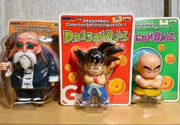 드래곤볼 소프트 비닐 피규어 3개 손오공, 크리링, 무천도사