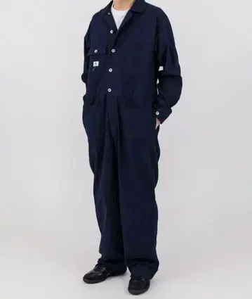 BEAMSDesign 네이비 올인원 오버롤 LL 작업복 긴팔 작업복