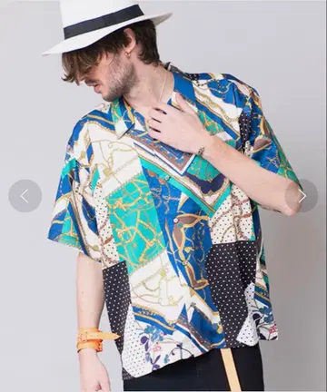 올 패턴 오픈 카라 셔츠 noid NOID 노아이디