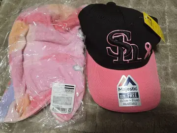 소프트뱅크 호크스 캡&타월 핑크 리본 Ver