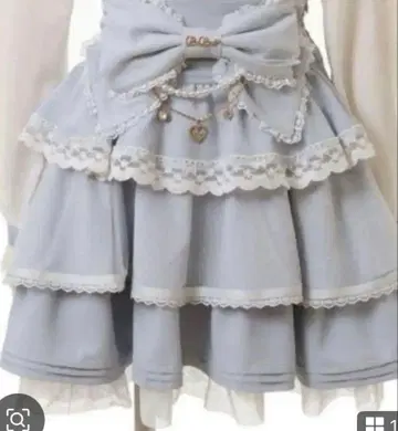 LIZLISA 빅 리본 캉캉 스커트 블루