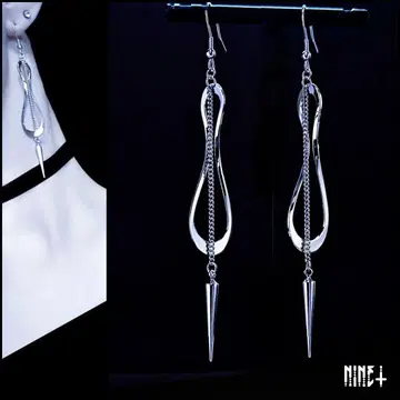 1005 실버 귀걸이 모드 고딕 서브컬쳐 귀찌 개성파 빅 사이즈