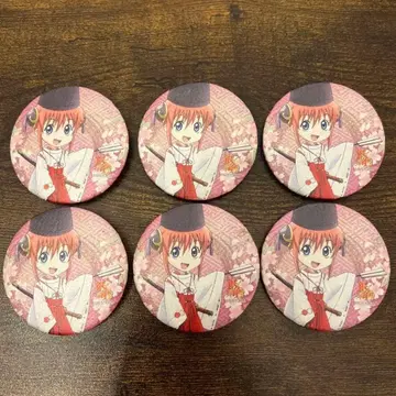 은혼 가부키편 일본풍 와시 캔뱃지 카구라 6개 세트