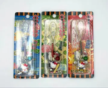 일본 한정 가부키 시리즈 관우 & 경청 & 부동 스트랩 헬로키티 레어템