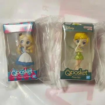 디즈니 Qposket 앨리스 & 팅커벨 피규어 세트