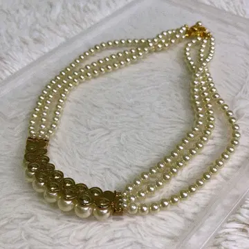 진주 펄 목걸이 Silver 각인 약 43cm 직경 약 6.1~9.5